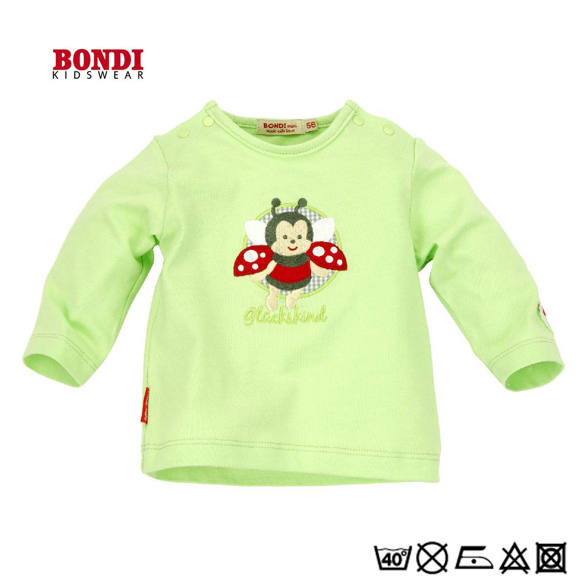 Bondi Kidswear Baby Langarm T-Shirt „Marienkäfer“ – Mint, Größe 62 Bondi Kidswear Baby Langarm T-Shirt „Marienkäfer“ – Mint, Größe 62