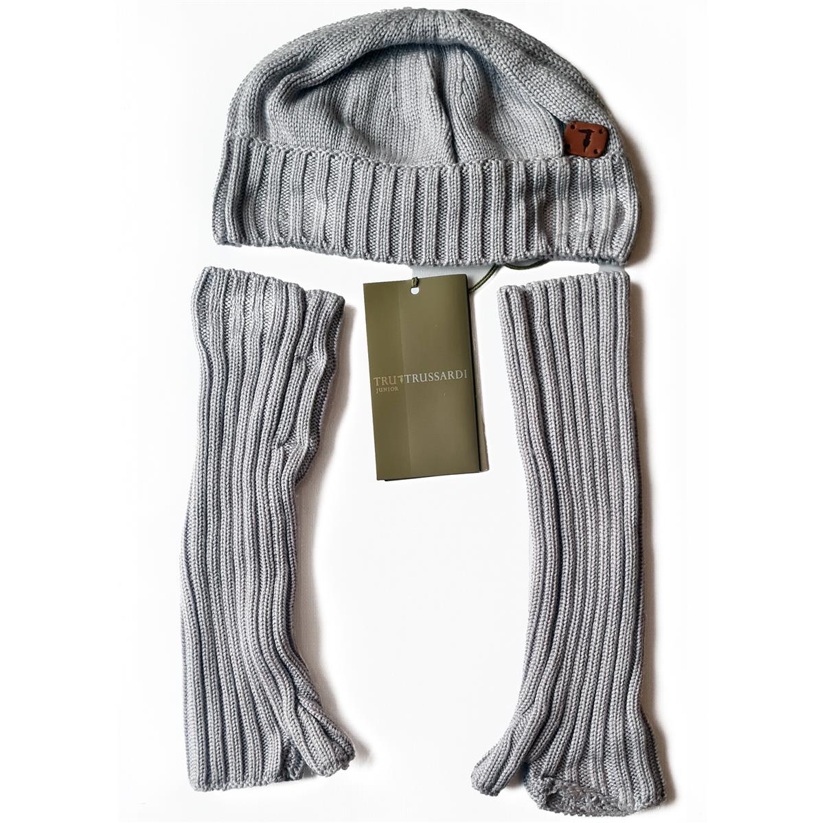 Trussardi Junior Mütze mit Armwärmer – Grau (0–9 Monate)  Trussardi Junior Mütze mit Armwärmer – Grau (0–9 Monate)