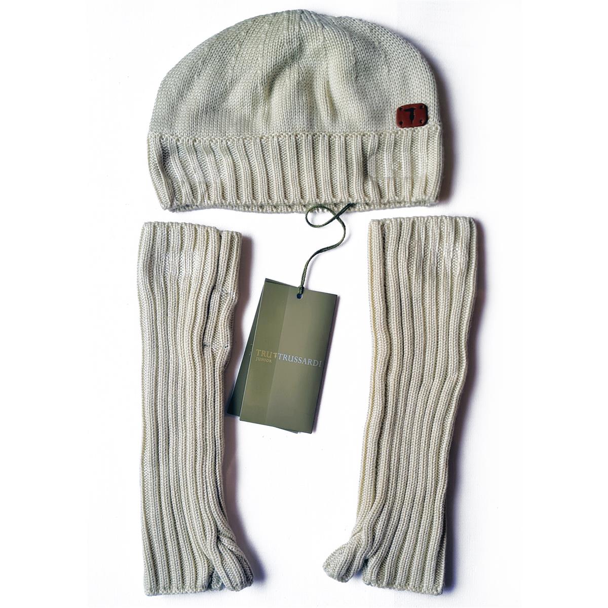 Trussardi Junior Mütze mit Armwärmer – Beige (0–9 Monate)  Trussardi Junior Mütze mit Armwärmer – Beige (0–9 Monate)