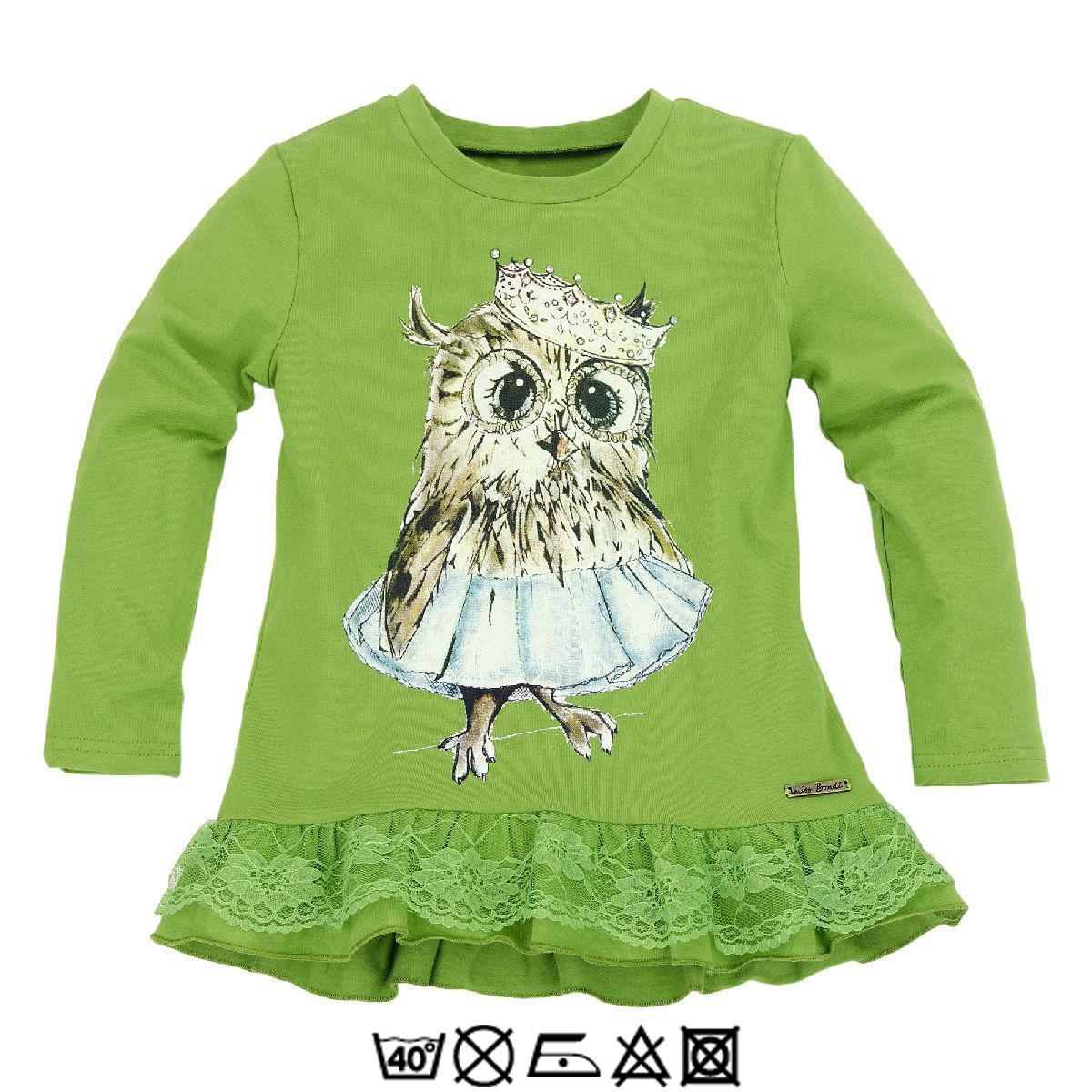 BONDI KIDSWEAR Kids T-Shirt ´Eule´ lang Arm Grün 104 BONDI KIDSWEAR Kids T-Shirt ´Eule´ lang Arm Grün 104